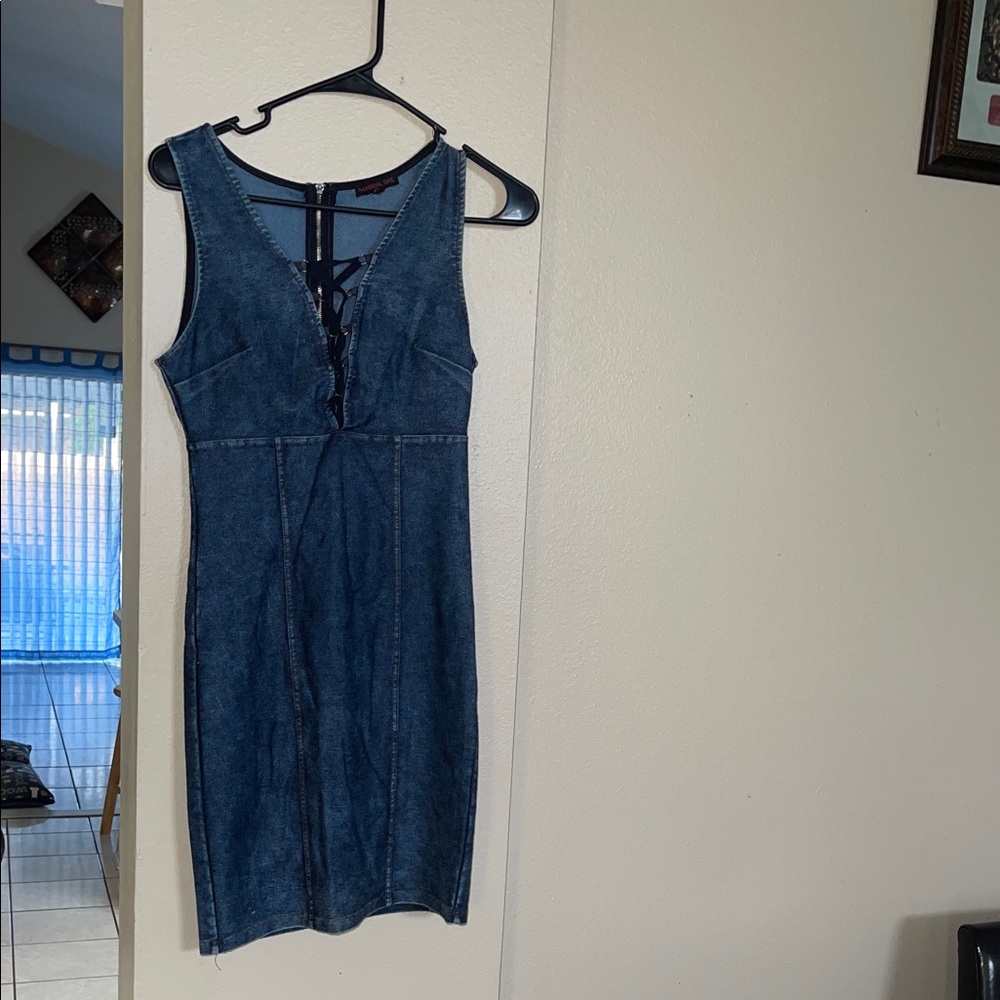 Material Girl Blue Backless Dress